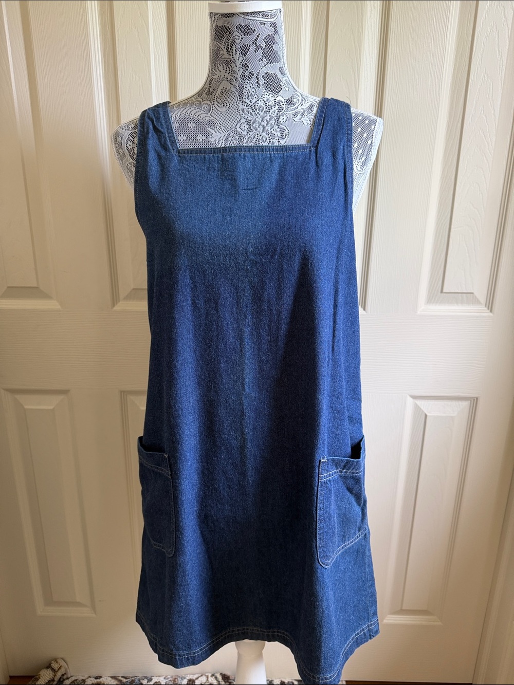 Eddie Bauer Petite Denim shift dress in Indigo Blue